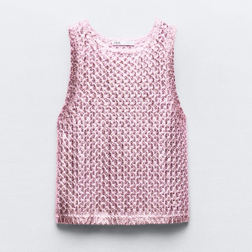 Zara Foil Knit Top